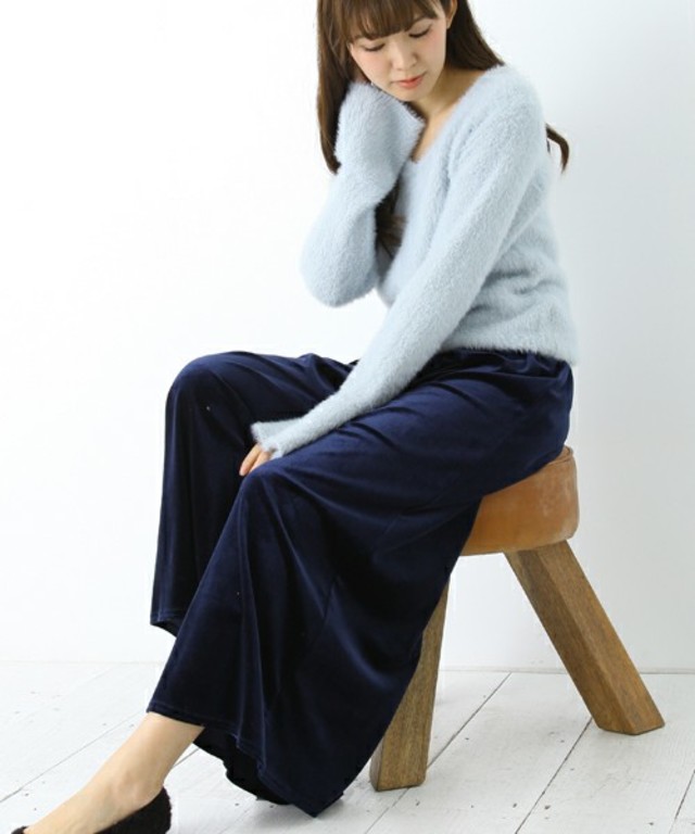 ベロアロングスカンツ