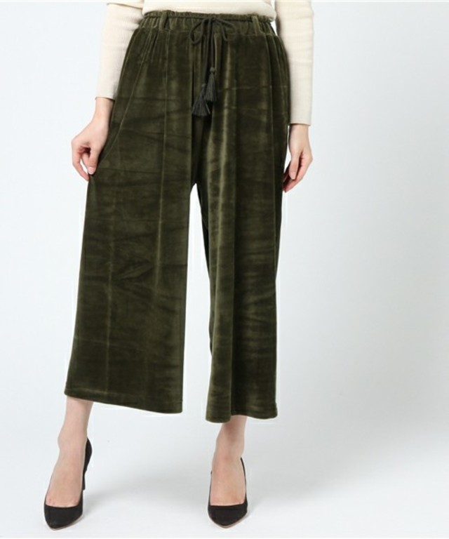 カットベロアワイドパンツ