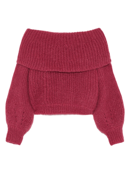 モヘアオフショルニットプルオーバー