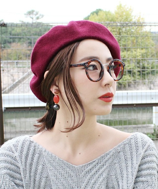 reca　ウール混ニットベレー帽