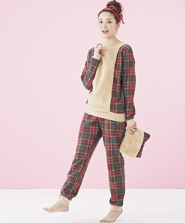 裏毛タータンチェック 3点セットパジャマ