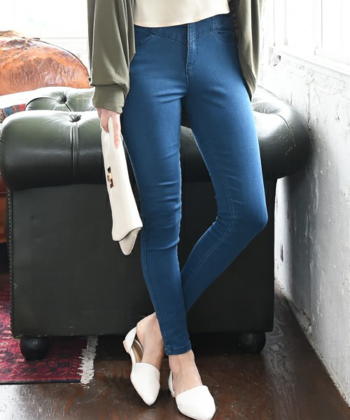 philter ハイウエストZIP・ストレッチデニムパンツ/スキニーパンツ