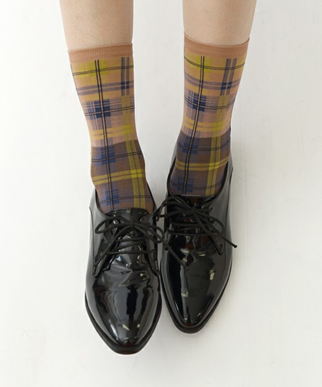 靴下屋　グランジチェック柄ソックス