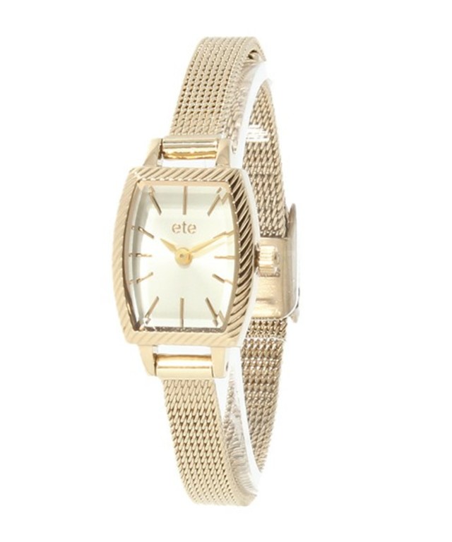 ラウンドスクエアフェイス イエローゴールドメッシュベルト