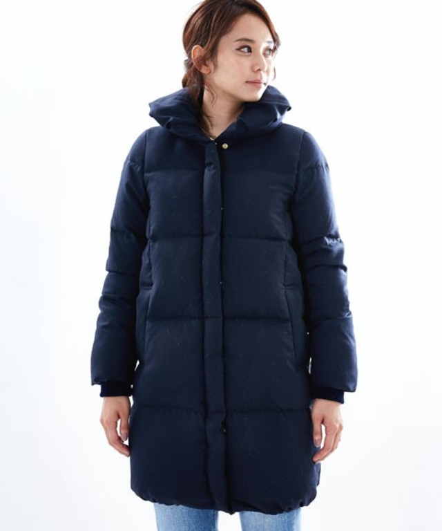 ショールカラーロングダウンコート