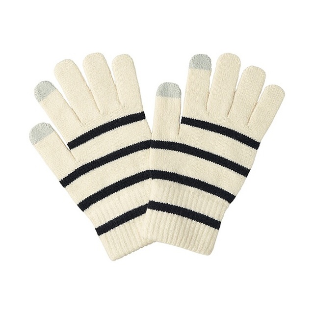 MEN ヒートテックニットグローブ（ボーダー）