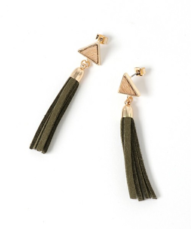 AZUL by moussy トライアングルモチーフ×タッセルピアス