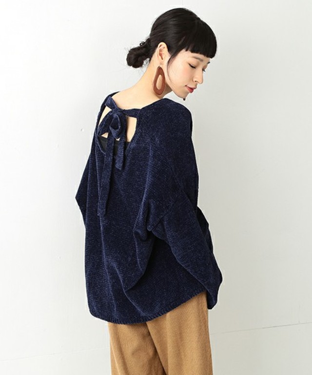 Ray BEAMS / モール ワイドスリーブ ボートネック ニット