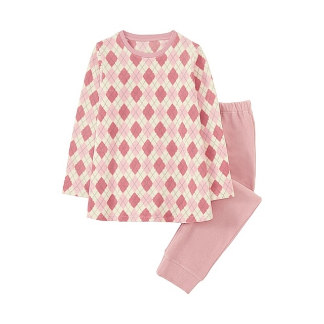 GIRLS マイクロフリースセット（アーガイル・長袖）