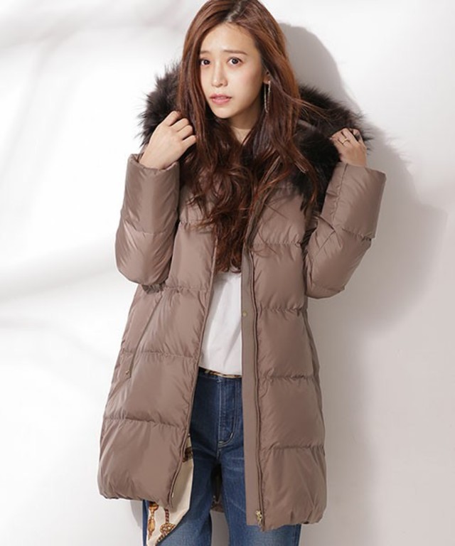 西川ダウン/ファー付フードロング