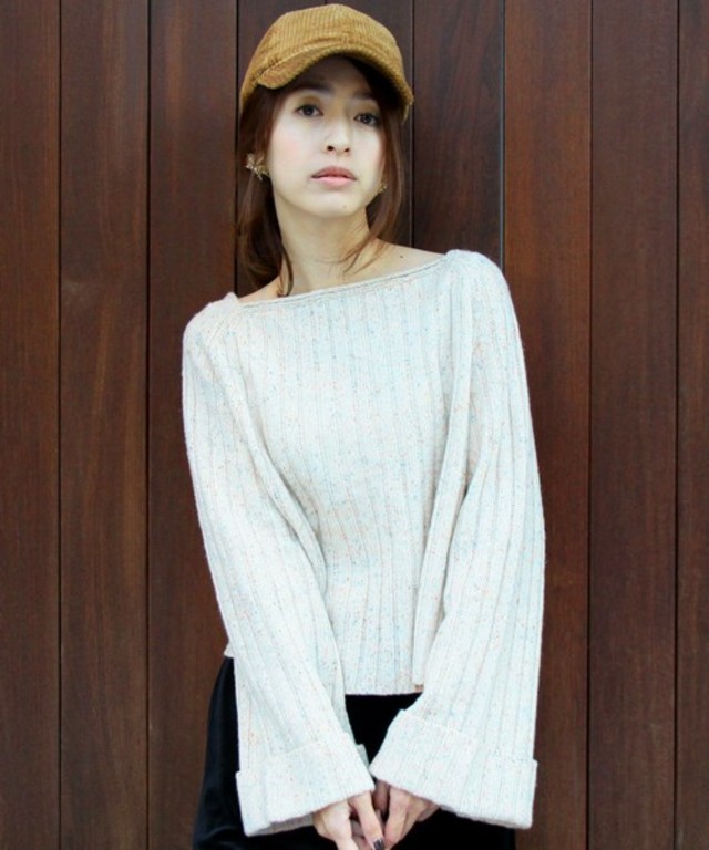 【WEB限定】by ※カラーネップワイドリブニット