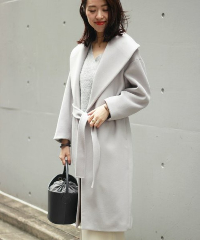 ショールカラーガウンコート◆