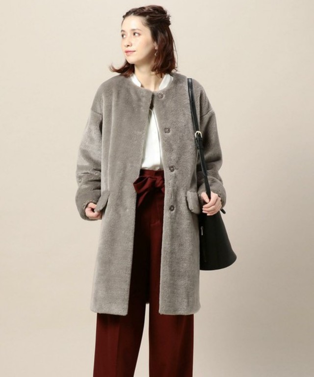 エコファー ノーカラーコート