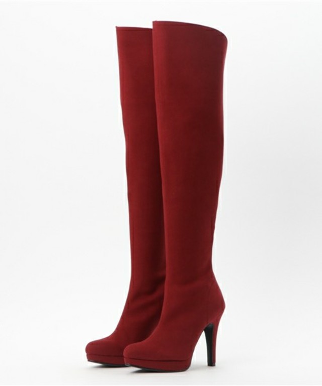 バックジップベーシック美脚ニーハイブーツ