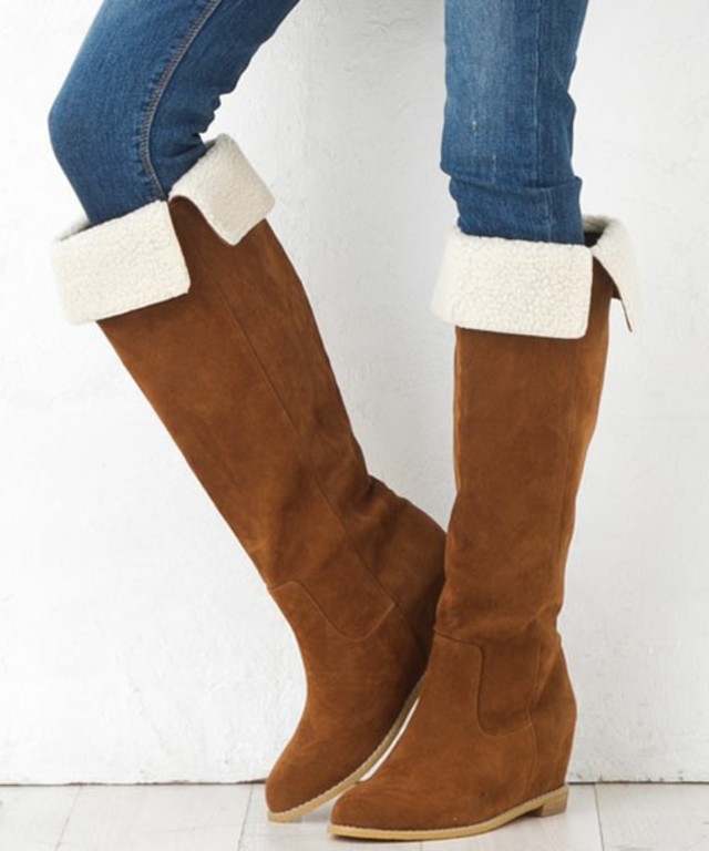ボア付ロングブーツ