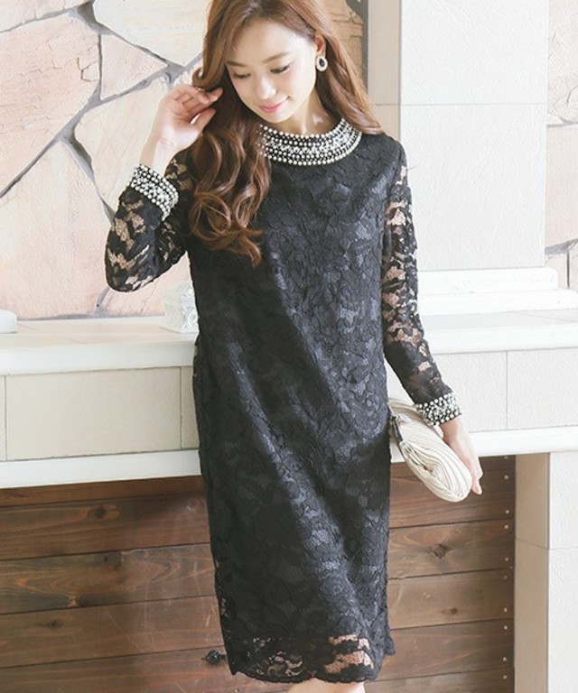 PourVous　ビジュー クラシカルワンピース