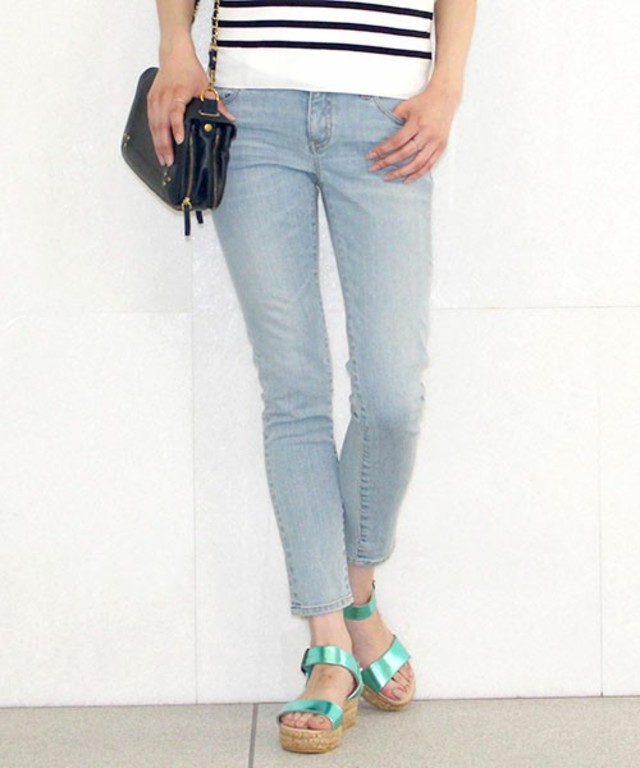 delave 　スキニー クロップド ブリーチデニム