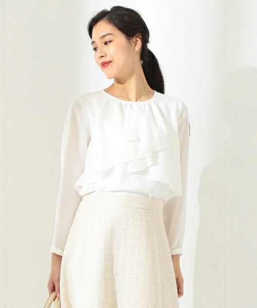 Demi-Luxe BEAMS　トリアセ ラッフルブラウス