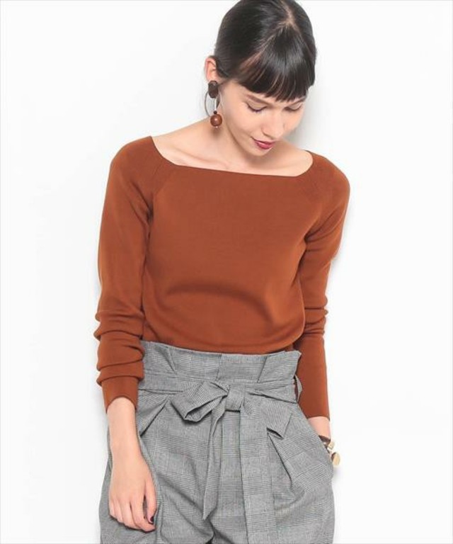 ADAM ET ROPE' /総針セミオフショルダーニットプルオーバー