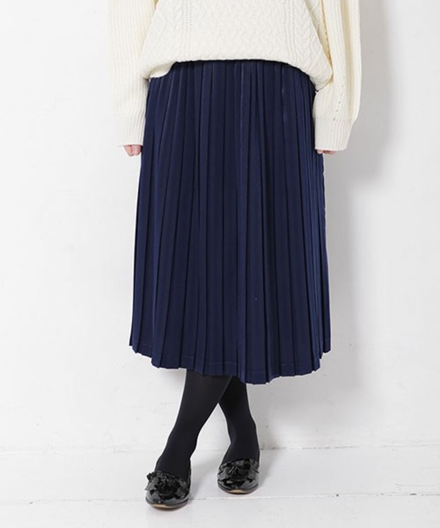 nano・universe サテンプリーツスカート