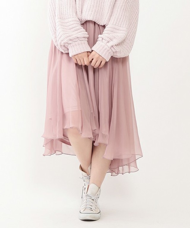 one after another NICE CLAUP シフォンイレヘムスカート