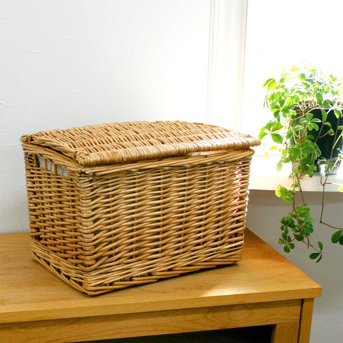 蓋付き かご 収納 バスケット Ｍサイズ