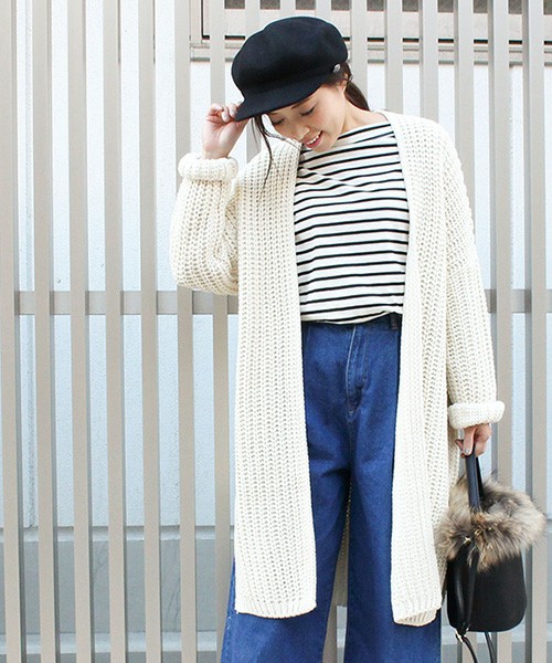 ゆるニットロングカーディガン