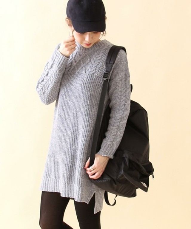 カラーネップニットワンピース