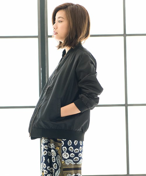 Re:EDIT 選べる2TYPEオーバーサイズ刺繍MA-1ブルゾン