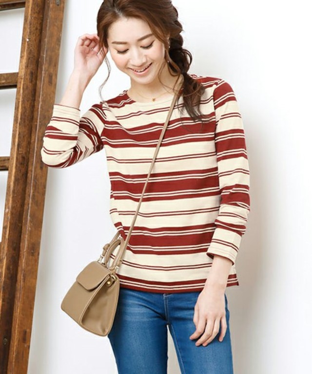 Pierrot 3typeボーダー地厚カットソートップス