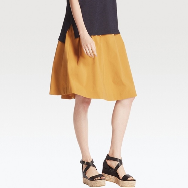 WOMEN ハイウエストドライストレッチタックスカート（レングス63～65cm）