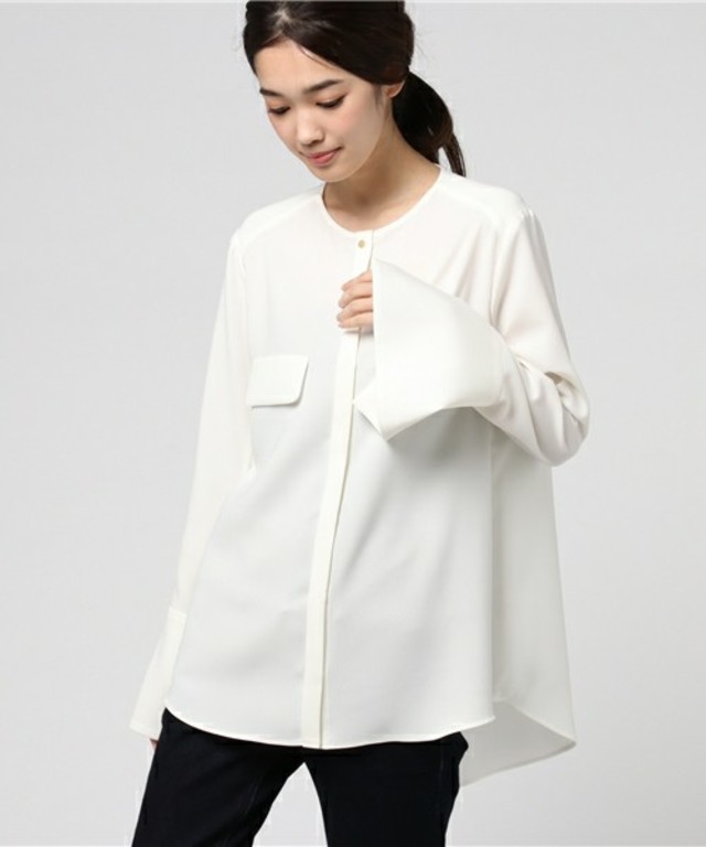 FIGARO Paris　ノーベルサテン ビックカフスシャツ