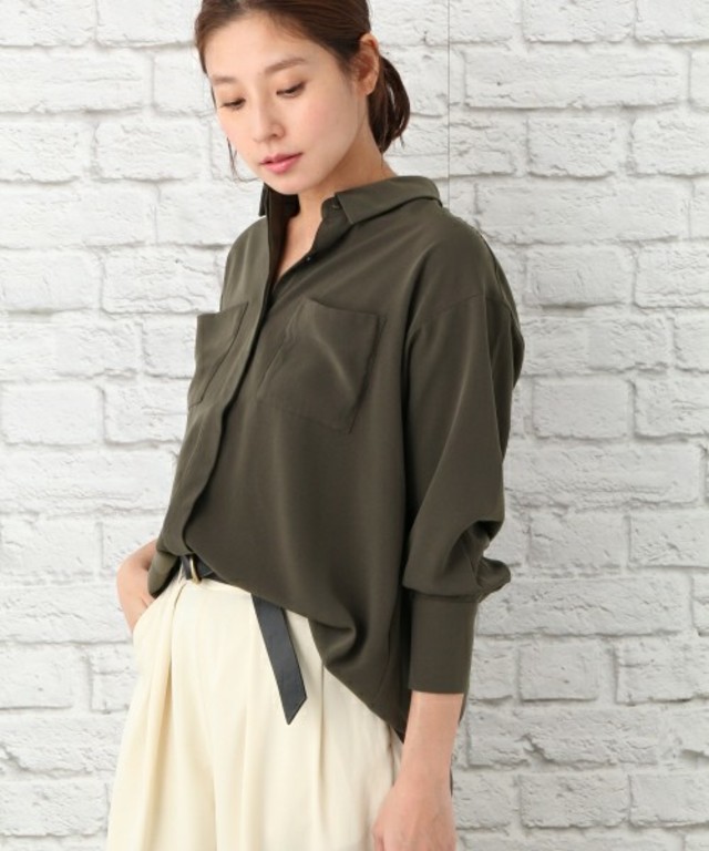 LEPSIM ポリエステルポケツキユルシャツLS