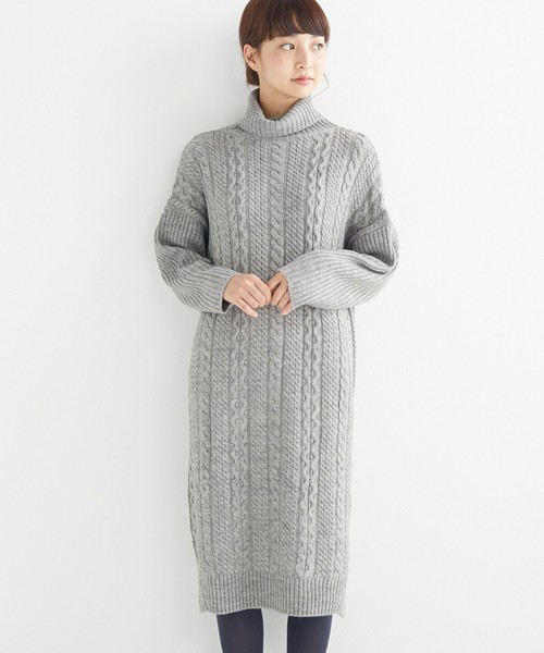 haco! ケーブルニットワンピース