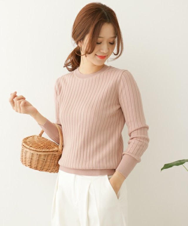 DOORS/ストレッチリブプルオーバーニット