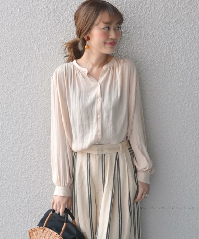 SHIPS for women ナシジギャザーブラウス