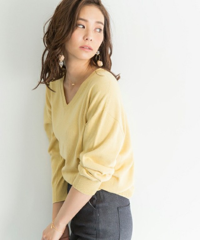 STUDIOUS/シルク混Vネックニット