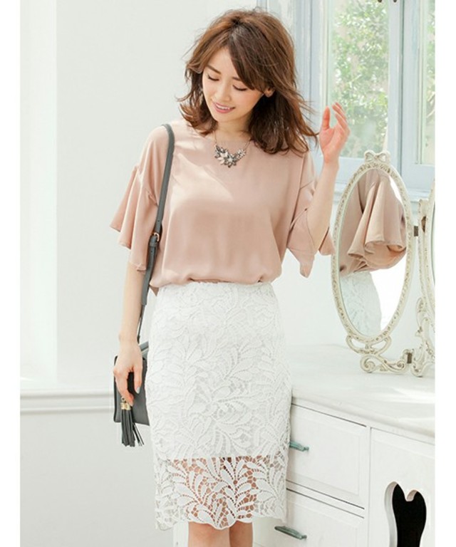 Color  レースペンシルスカート