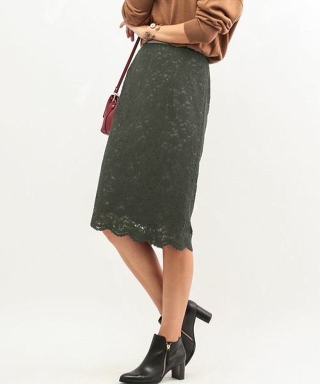 ROPE' mademoiselle 起毛レースタイトスカート