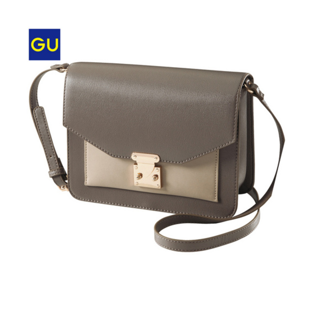 （GU）バイカラースクエアショルダーバッグ