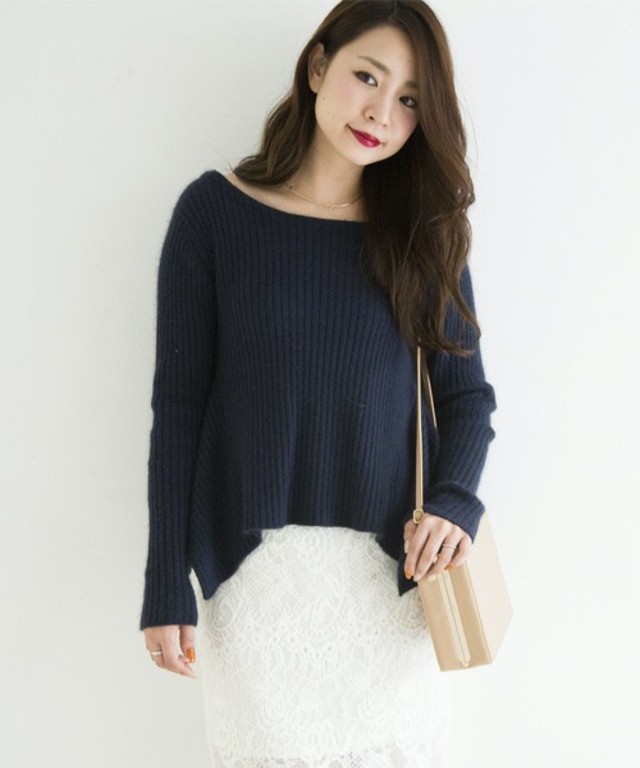 MERCURYDUO  アンゴラ混イレヘムトップス