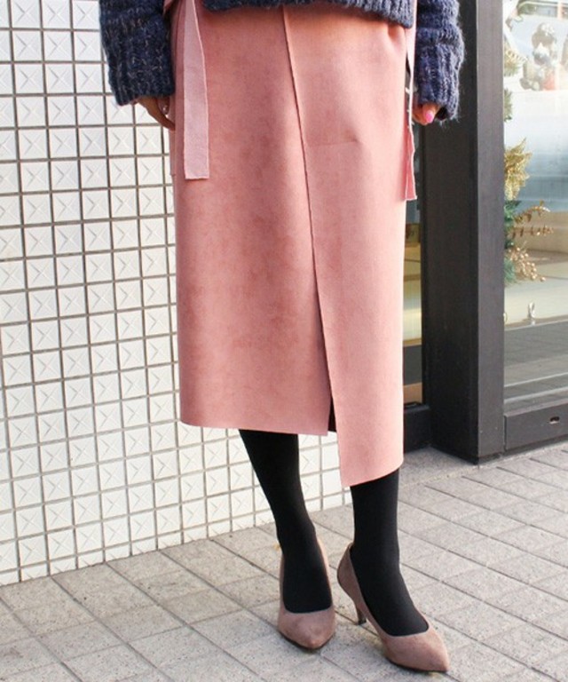 MODE ROBE：アシンメトリースウェードスカート