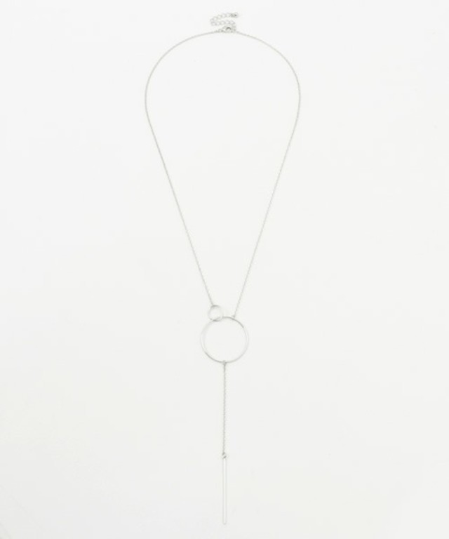 ダブルリングバーロングネックレス