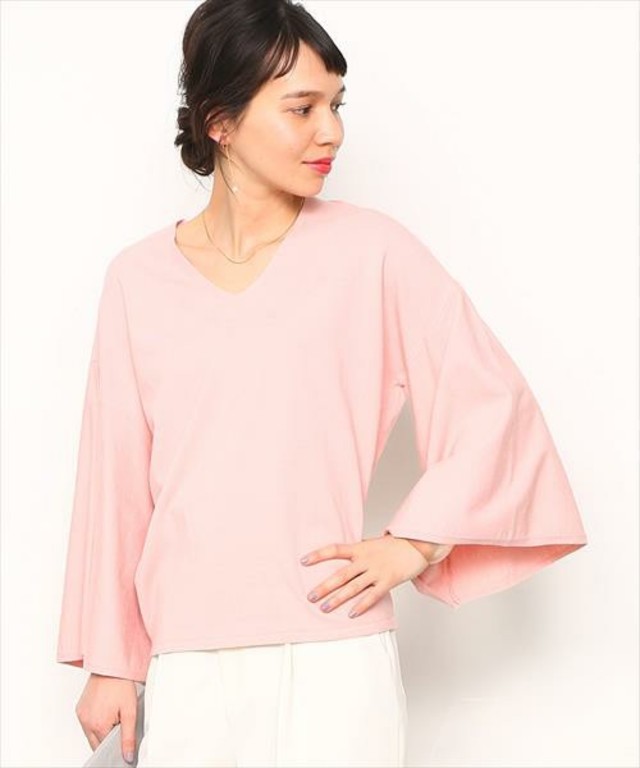 フレアスリーブニットプルオーバー