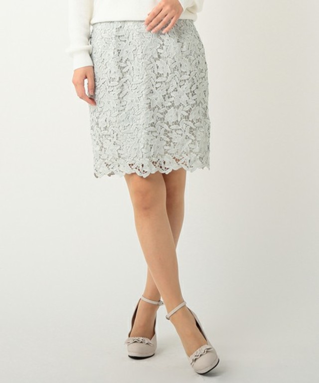 花柄レースタイトスカート
