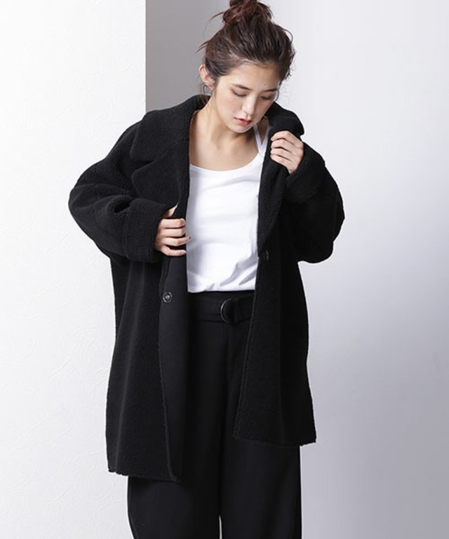 リバーシブル異素材ボリュームコート