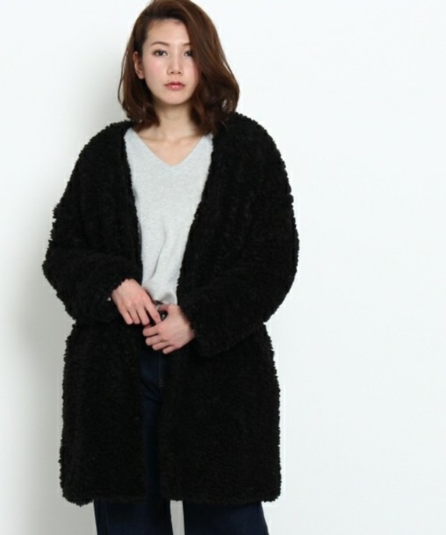 中綿ループカーディガン