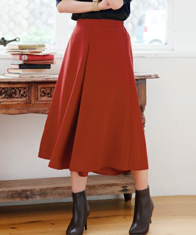 Pierrot ボックスプリーツフレアガウチョパンツ/ワイドパンツ/スカンツ