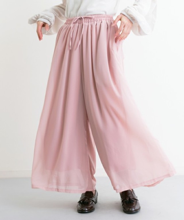 シフォンワイドガウチョパンツ4300