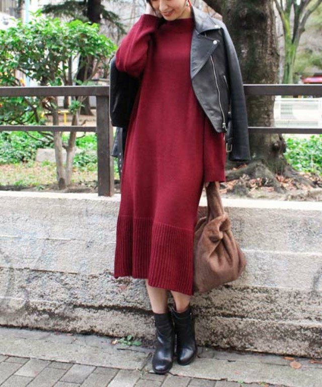 MODE ROBE ボトルネックニットワンピース